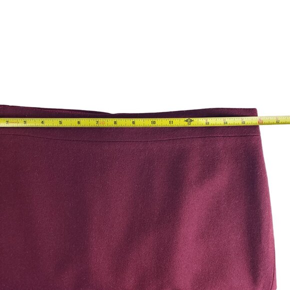 J Crew The Pencil Skirt 8 Burgundy Red Wool Skirt PERFECT FOR CHRISTMAS - Picture 7 of 10